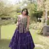 Grand Purple Kora Cotton Kutchi Patch Work Lehenga Choli