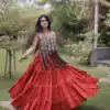 Grand Rust Kora Cotton Kutchi Patch Work Lehenga Choli