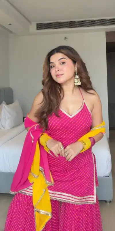 Magical Pink Faux Georgette Real Mirror Work Salwar Suit