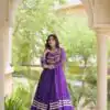 Perfect Purple Faux Georgette Patchwork Work Lehenga Choli