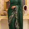 Pretty Green Faux Georgette Sequins Work Saree