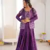 Shiny Purple Chinon Silk Sequence Work Lehenga Choli