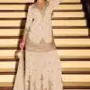 Shiny White Chinon Silk Sequence Work Salwar Suit