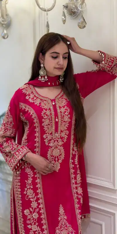 SRK 5365 Red Faux Georgette Salwar Suit erfect for Wedding, Party, Mehendi, Pongal, Reception – . Available at ₹2449 only. Delivery 4-6 Working Days | Jump Suits, Salwar suit, Casual Suits, Creative suits, Designer Suits, Palazzo Suits, Party Wear Suits, Patiala Suits, Straight Suits