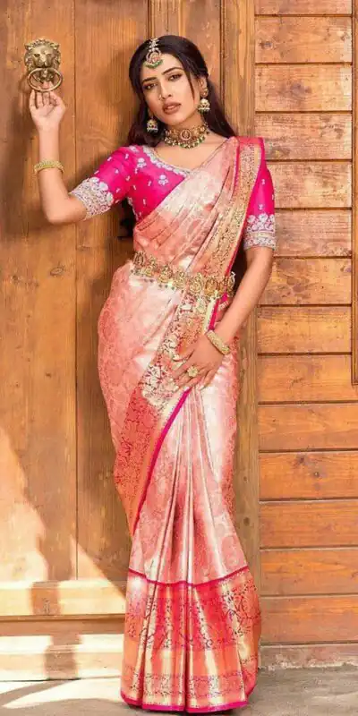 KP 6084 Peach Soft Lichi Silk Saree with Lace Work & Lace Border. Introductory Price ₹1449. Delivery 4-6 Working Days. Shop now. | Sarees, Bollywood Sarees, Creative Sarees, Designer Sarees, Embroidered Sarees, Ethnic Saree, Modern Digital sarees, Party Wear Sarees