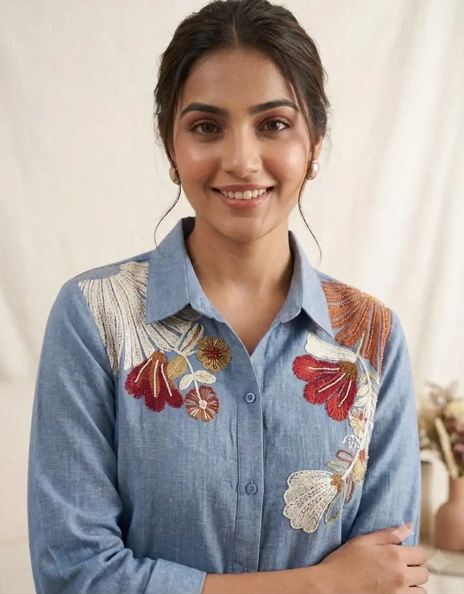 BE 483 Blue in Cotton Denim Embroidery Work & Sequins Work Kurti . Grab it for ₹1949. Delivery 4-6 Working Days. Shop now. | Kurti, Bollywood Kurti, Creative Kurtis, Designer Kurti, Party Wear Kurti, Selfie Kurti