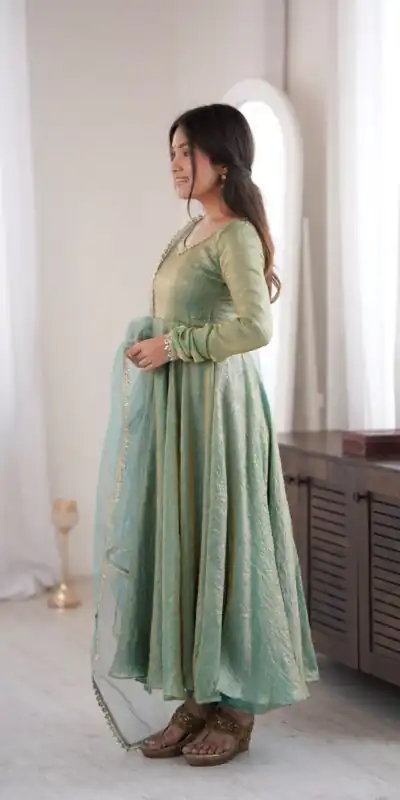 SRK 5355 Rama Doremon Crush Gown with Lace Work & Mirror Work. Exclusive Offer ₹2099. Delivery 4-6 Working Days. Shop now. | Gowns, Bollywood Gowns, Creative Gowns, Designer Gowns, Embroidered Gowns, Party Wear Gowns