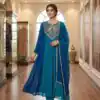 Graceful Blue Mul Chanderi Silk Embroider Work Salwar Suit