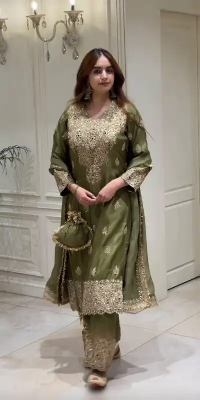 NSR 906 Mehandi Roman Silk Salwar Suit with Sequins Work & Embroidery Work. Available at ₹2449 only. Delivery 4-6 Working Days. Shop now. | Jump Suits, Salwar suit, Casual Suits, Creative suits, Designer Suits, Palazzo Suits, Party Wear Suits, Patiala Suits, Straight Suits