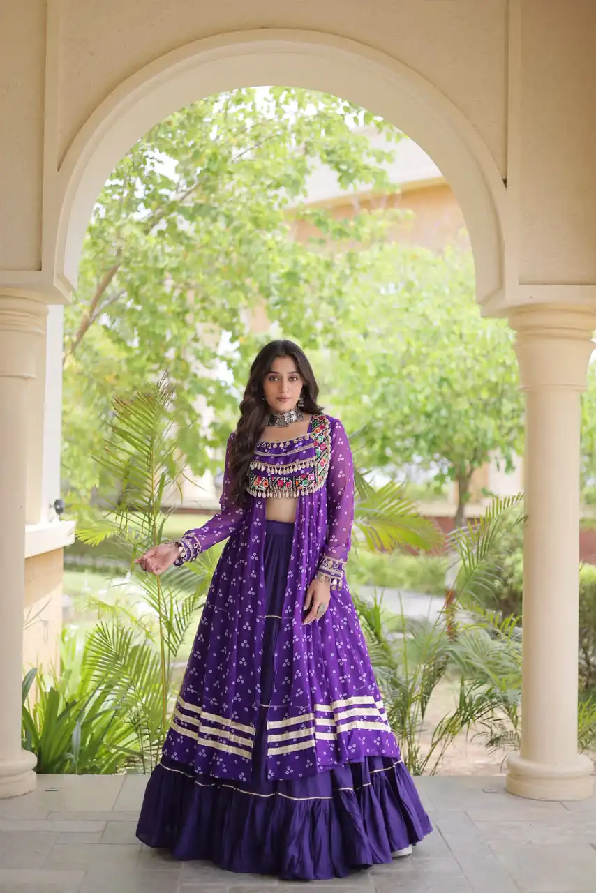 KA 5081 Purple| Faux Georgette Lehenga Choli with Embroidery Work & Lace Work. Special Price ₹3099. Delivery 4-6 Working Days. Shop now. | Lehenga, Bollywood Lehenga, Creative Lehenga, Designer Lehenga, Embroidered Lehenga, Party Wear Lehenga