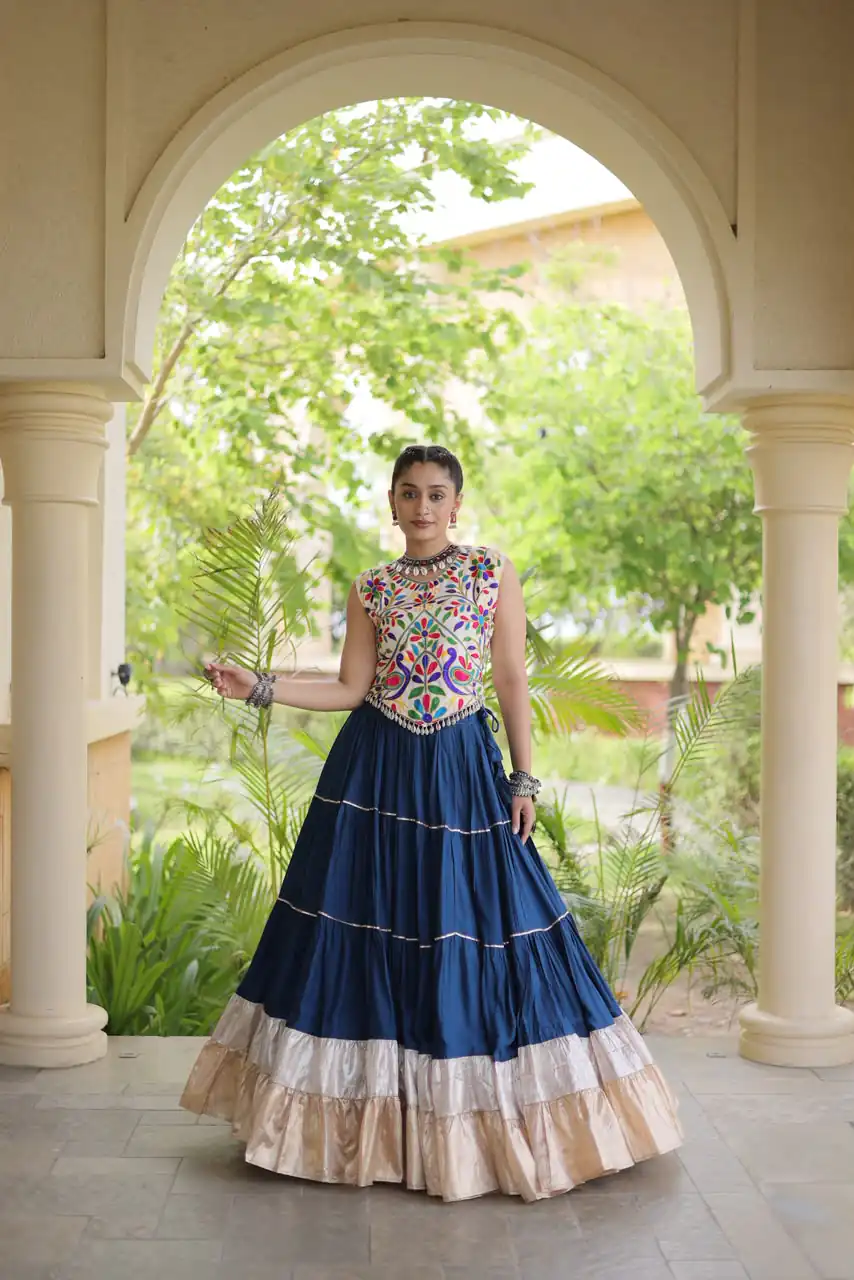 KA 5071 Blue colour Rayon Embroidery Work & Cowrie Work Lehenga Choli . Grab it for ₹2849. Delivery 4-6 Working Days. Shop now. | Lehenga, Bollywood Lehenga, Creative Lehenga, Designer Lehenga, Embroidered Lehenga, Party Wear Lehenga