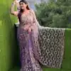 DF 3490 Lavender Color Butterfly Net Heavy Sequins Embroidery work Saree Casual, Wedding, Festive, Events . Expected Delivery  4-6 Working Days @1799/- only                                                                                | Sarees, Bollywood Sarees, Creative Sarees, Designer Sarees, Embroidered Sarees, Ethnic Saree, Modern Digital sarees, Party Wear Sarees