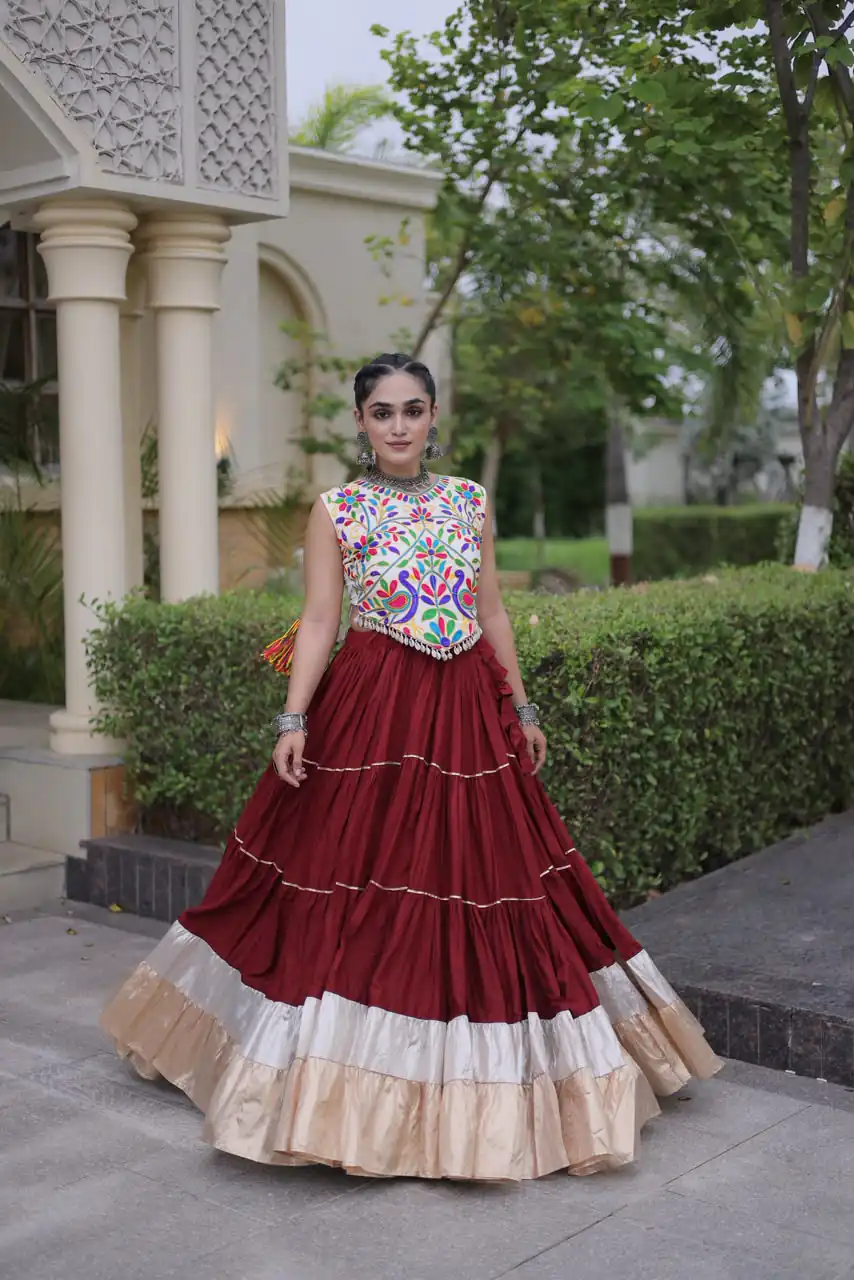 KA 5071 Red Color Rayon Embroidery Work & Cowrie Work Lehenga Choli . Grab it for ₹2849. Delivery 4-6 Working Days. Shop now. | Lehenga, Bollywood Lehenga, Creative Lehenga, Designer Lehenga, Embroidered Lehenga, Party Wear Lehenga
