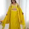 Aglow Mastered French Crep Sequence Work Dhoti Suit