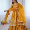 Aglow Yellow Crunchy Silk Embroidery Work Salwar Suit