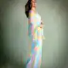 Bright Multi Chiffon Digital Print Work Saree