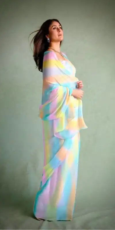 Bright Multi Chiffon Digital Print Work Saree