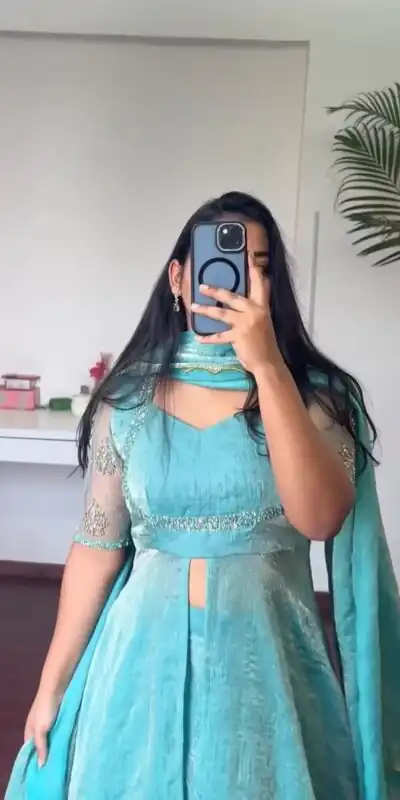 Fancy Blue Fendy Crush Hand Work Gown