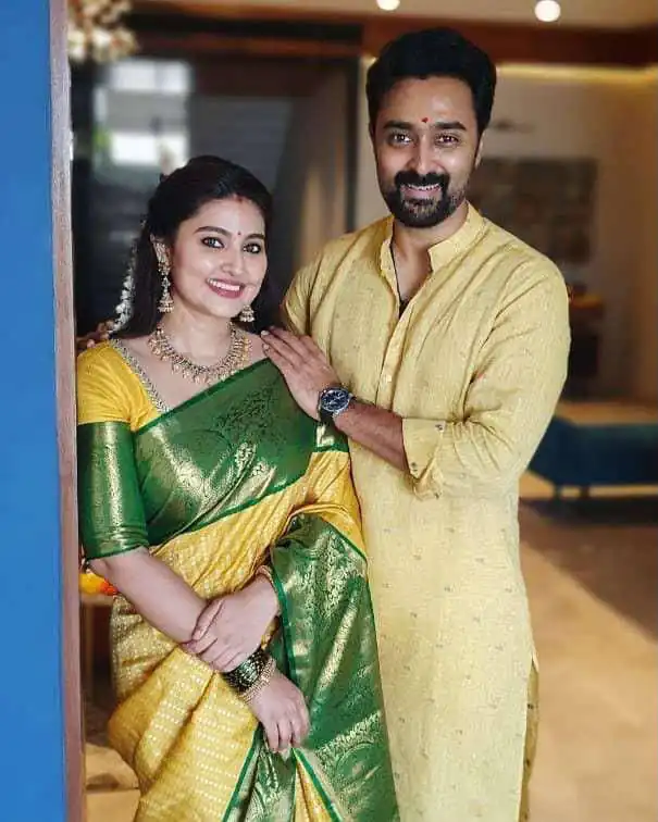 Fancy Yellow Soft Lichi Silk Lace Work Saree