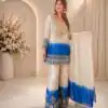 Grand Blue Star Georgette Mirror Work Salwar Suit