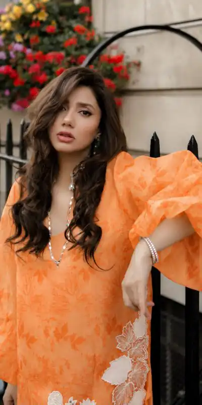 Special Orange Organza Silk Digital Print Work Salwar Suit