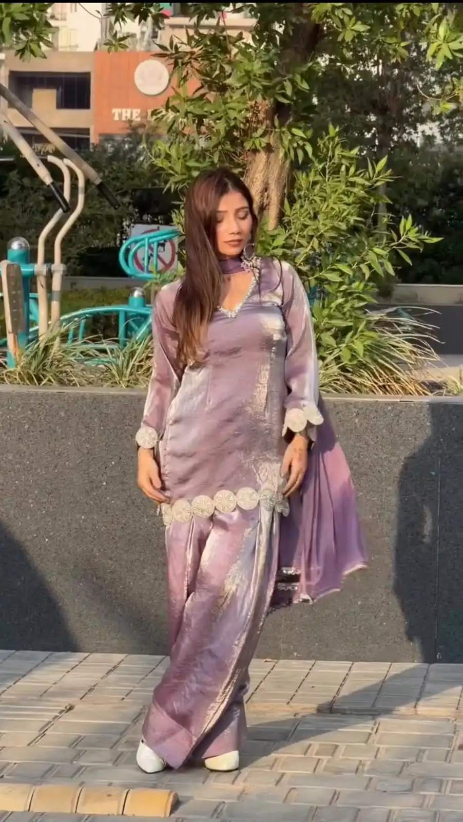 Super Lavender Fendy Silk Sequence Work Salwar Suit