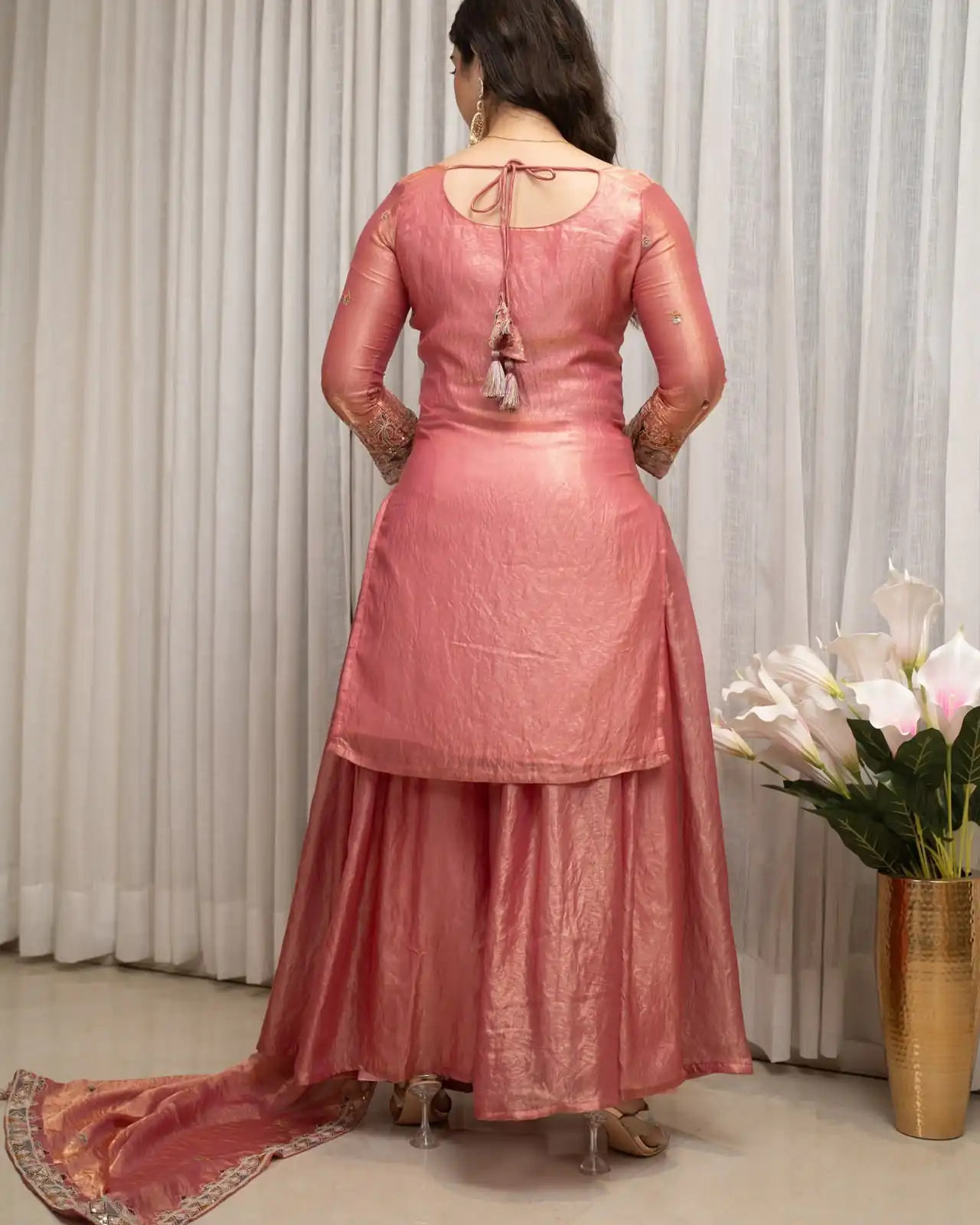 Super Pink Fendy Silk Sequence Work Salwar Suit
