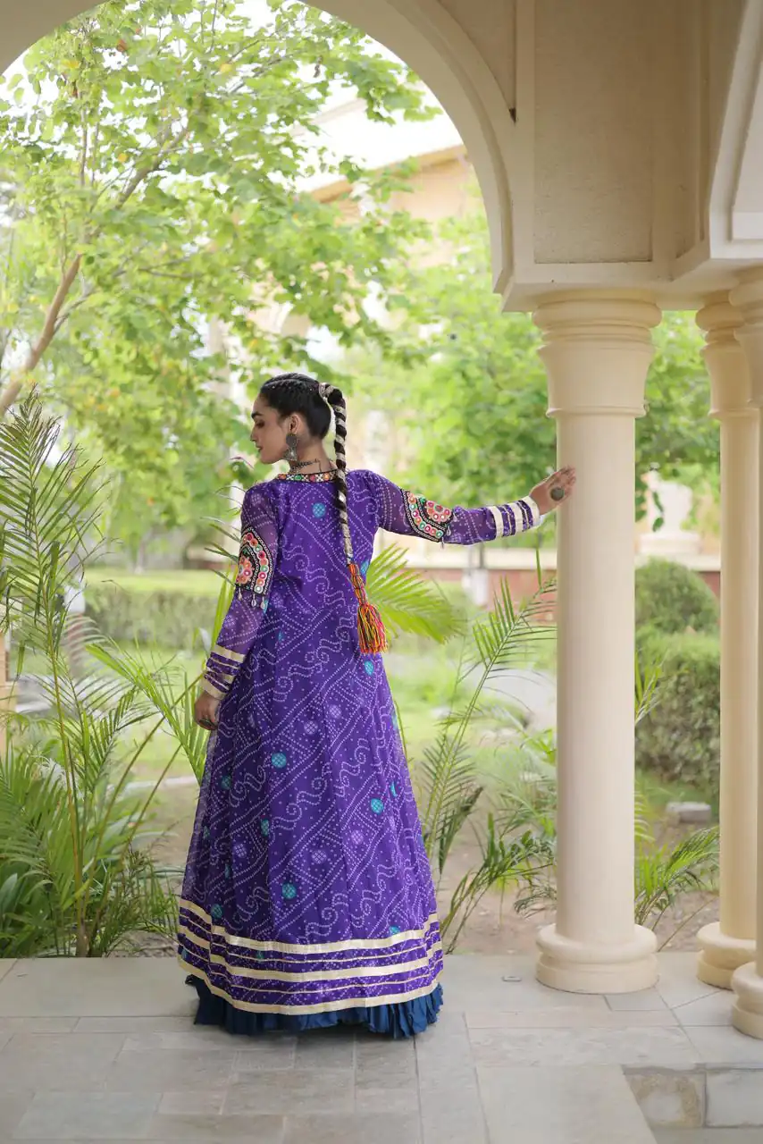 Trendy Navy Blue Rayon Patch Work Work Lehenga Choli
