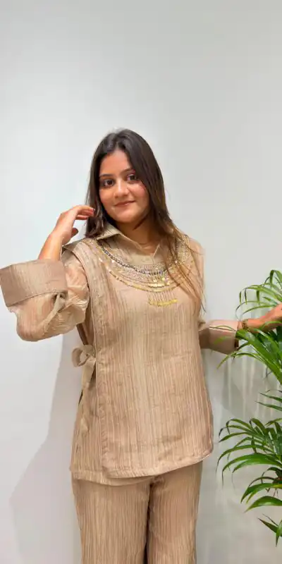 Unique Cream Salsa Silk Hand Work Kurti