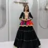 PC 600 Black in Pure Cotton Mirror Work & Gamthi Work Lehenga Choli . Exclusive Offer ₹3049. Delivery 4-6 Working Days. Shop now. | Lehenga, Bollywood Lehenga, Creative Lehenga, Designer Lehenga, Embroidered Lehenga, Party Wear Lehenga