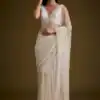 DF 3486 White Color Butterfly Net 5mm Sequence Embroiderer Work Saree Casual, Wedding, Festive, Events . Expected Delivery  4-6 Working Days @1899/- only                                                                                | Sarees, Bollywood Sarees, Creative Sarees, Designer Sarees, Embroidered Sarees, Ethnic Saree, Modern Digital sarees, Party Wear Sarees
