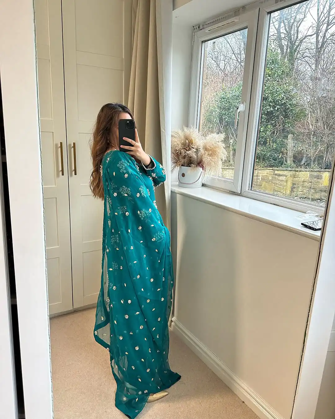 Aglow Blue Chinon Sequence Work Salwar Suit