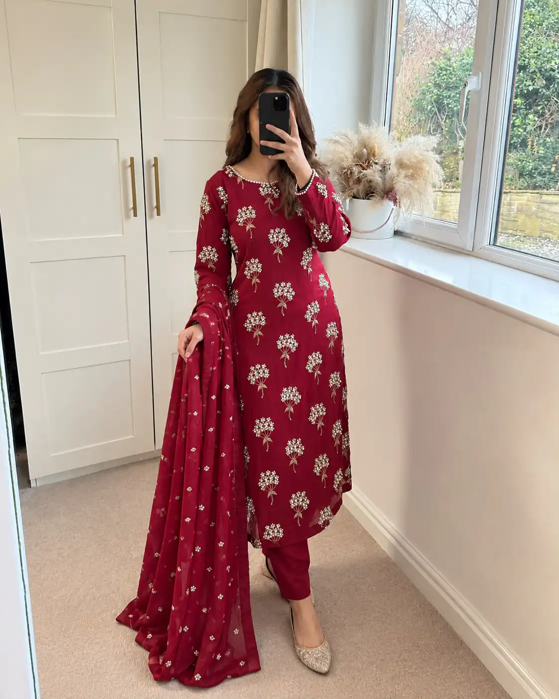 Aglow Pink Chinon Sequence Work Salwar Suit