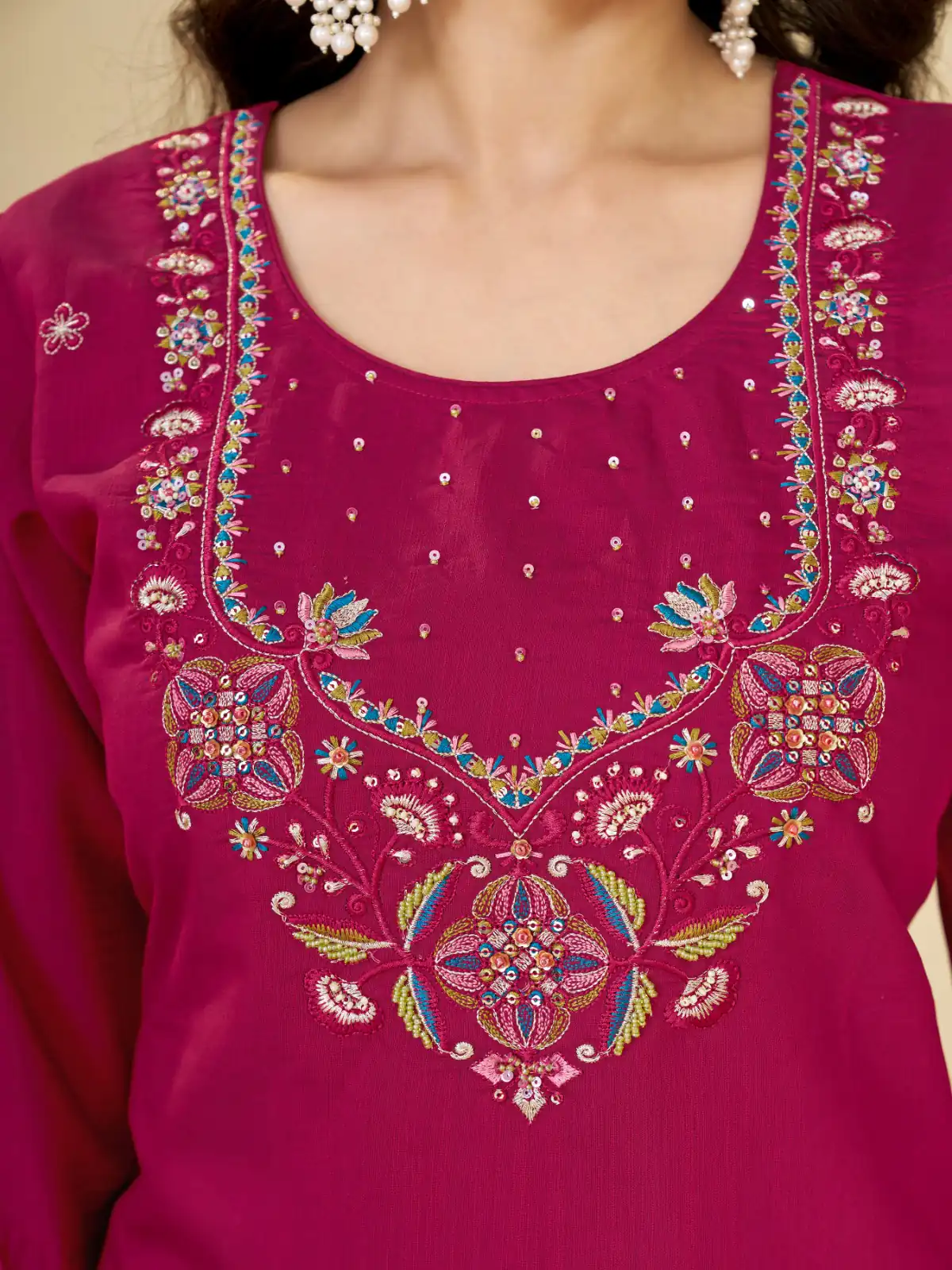 Alluring Pink Marina Silk Embroidery Work Salwar Suit