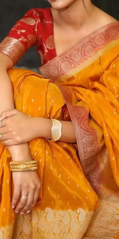 Alluring Yellow Soft Silk Jacquard All Over Saree