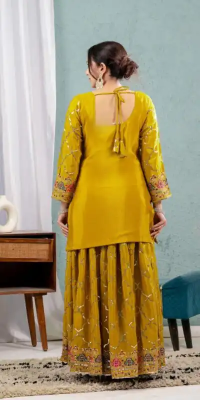 Angelic Mustered Chinon Silk Sequence Work Salwar Suit