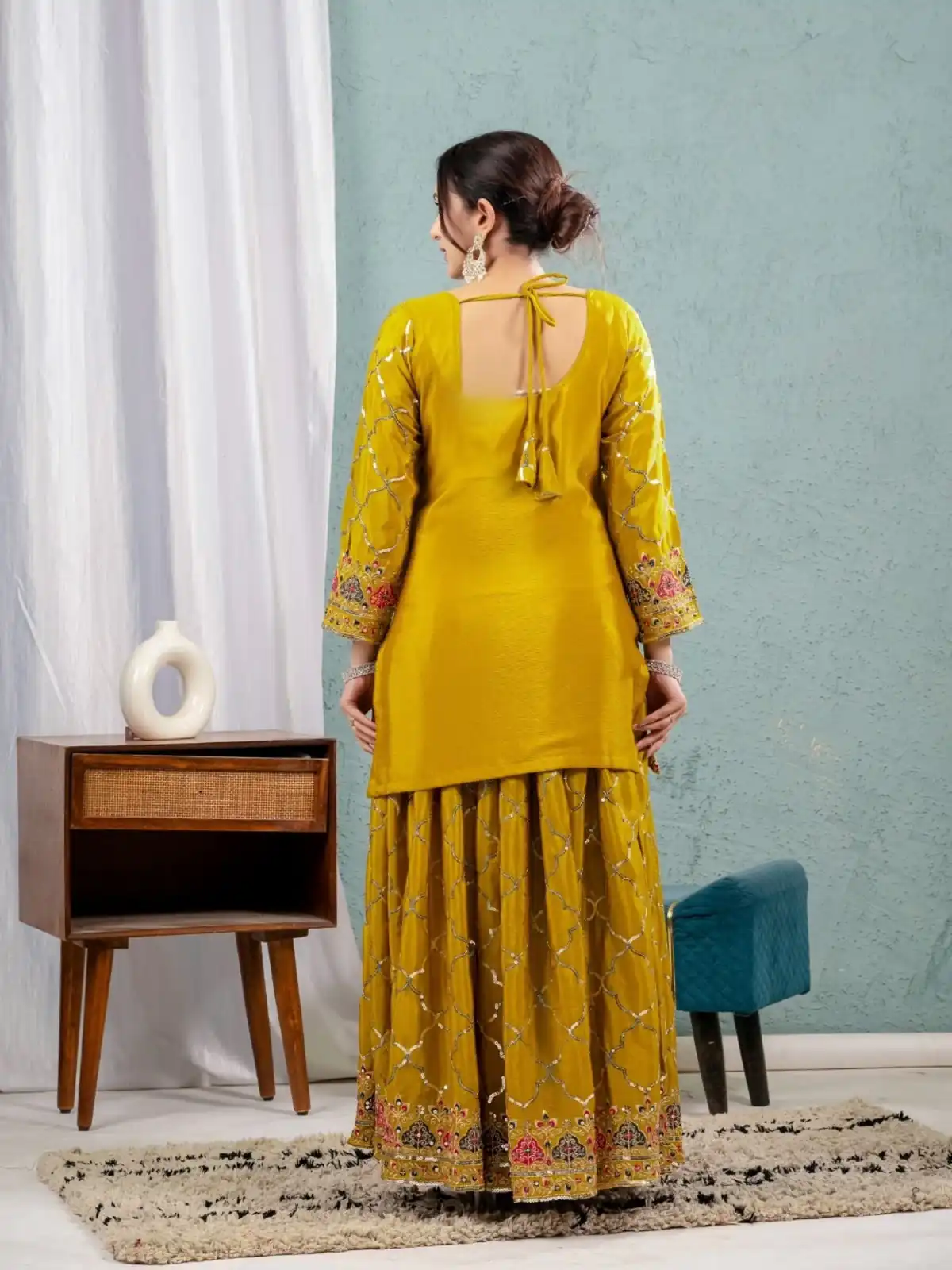 Angelic Mustered Chinon Silk Sequence Work Salwar Suit