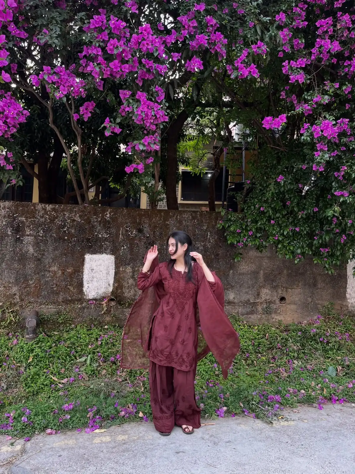 Fancy Maroon Rayon Embroidery Work Salwar Suit