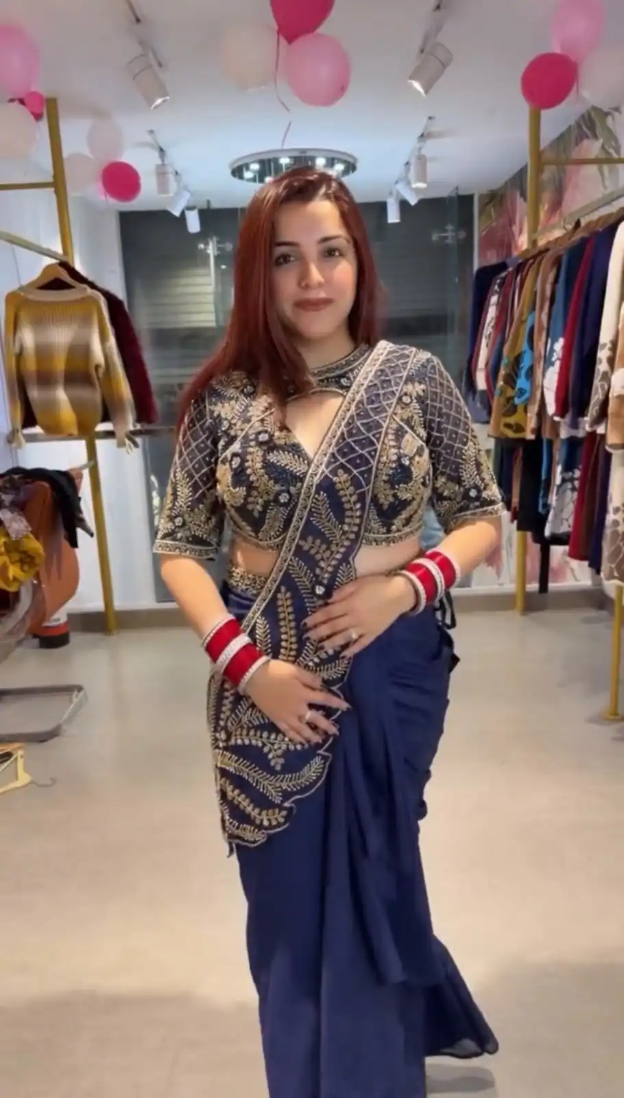 Fancy Navy Blue Rangoli Silk Embroidered Work Saree