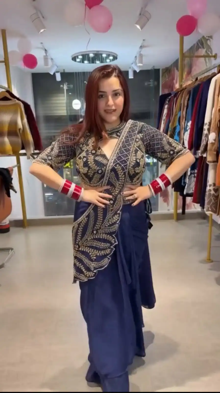 Fancy Navy Blue Rangoli Silk Embroidered Work Saree