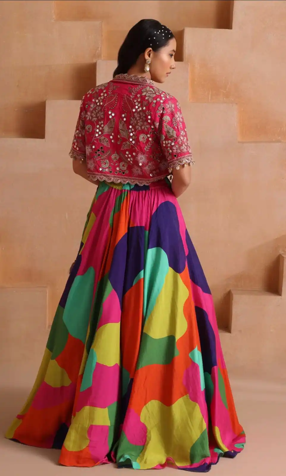 Fancy Pink Chinon Silk Sequence Work Lehenga Choli