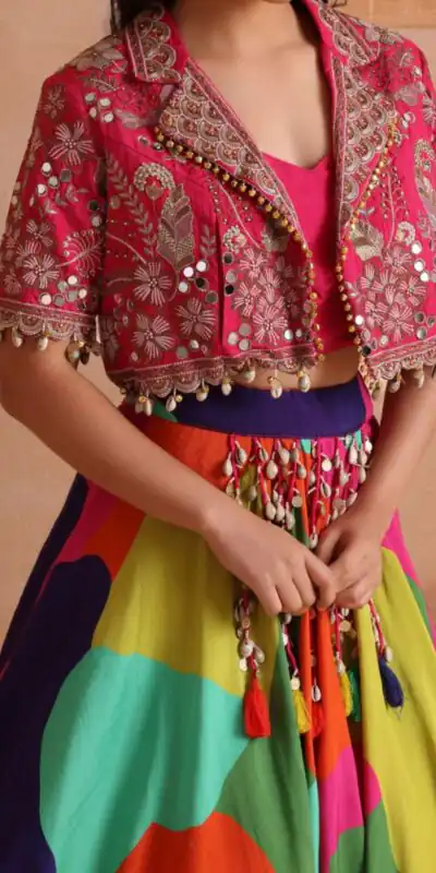 Fancy Pink Chinon Silk Sequence Work Lehenga Choli
