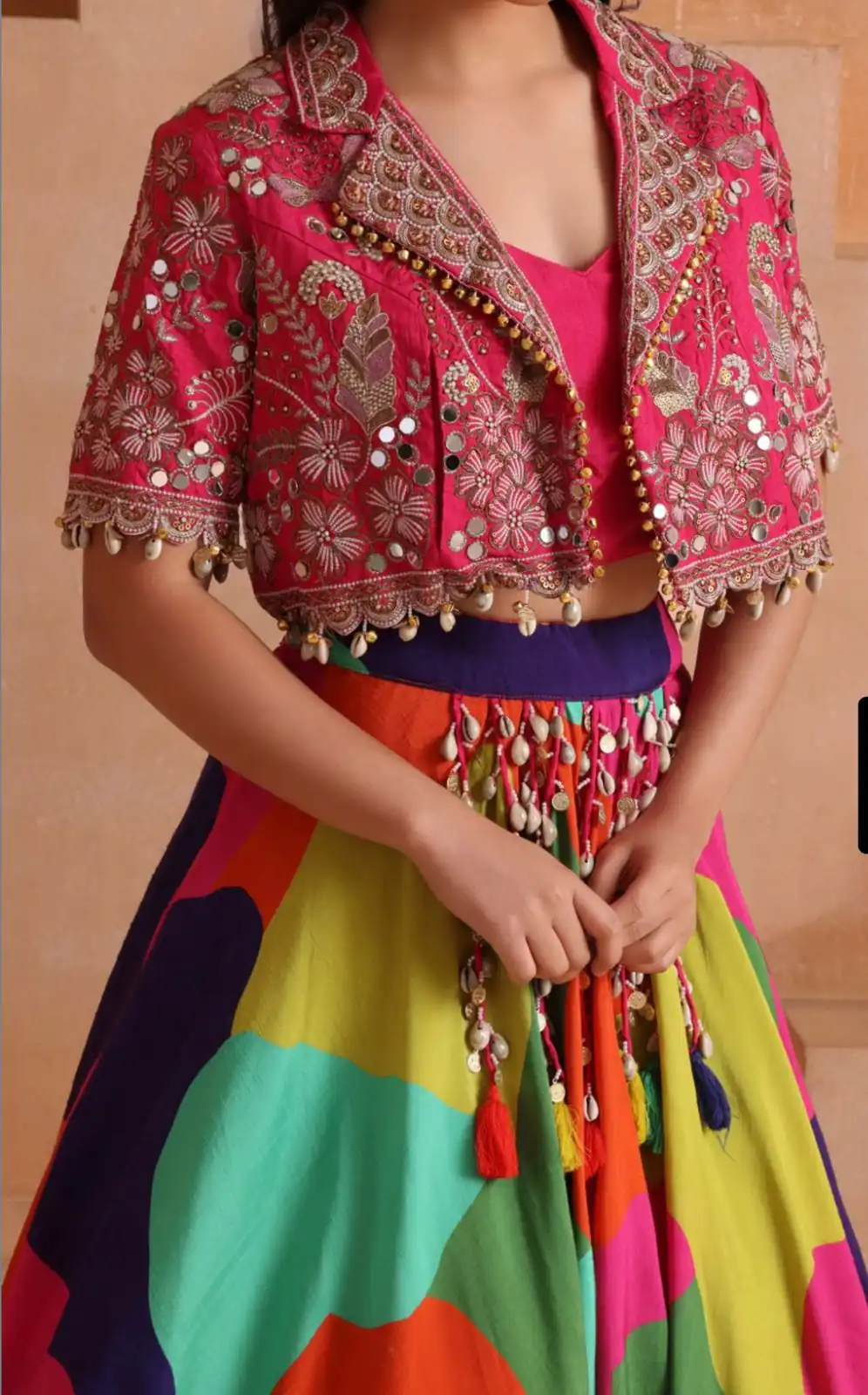 Fancy Pink Chinon Silk Sequence Work Lehenga Choli