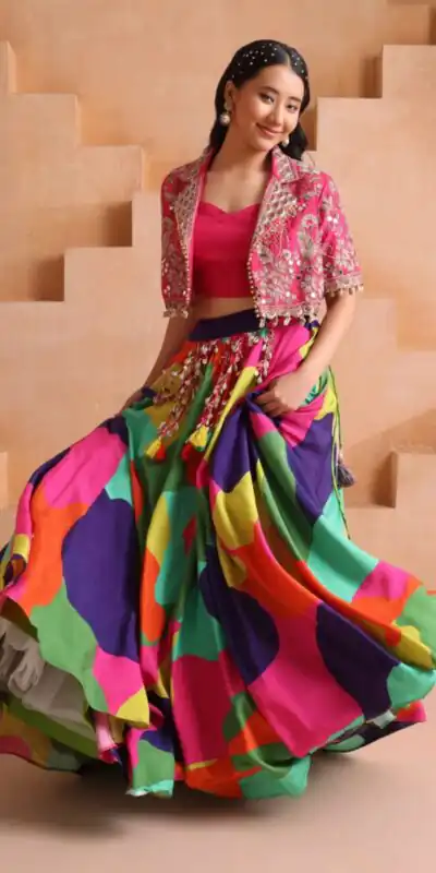 Fancy Pink Chinon Silk Sequence Work Lehenga Choli
