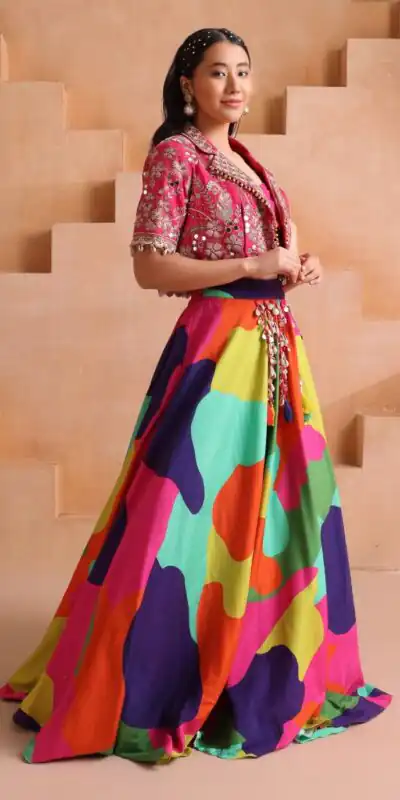 Fancy Pink Chinon Silk Sequence Work Lehenga Choli