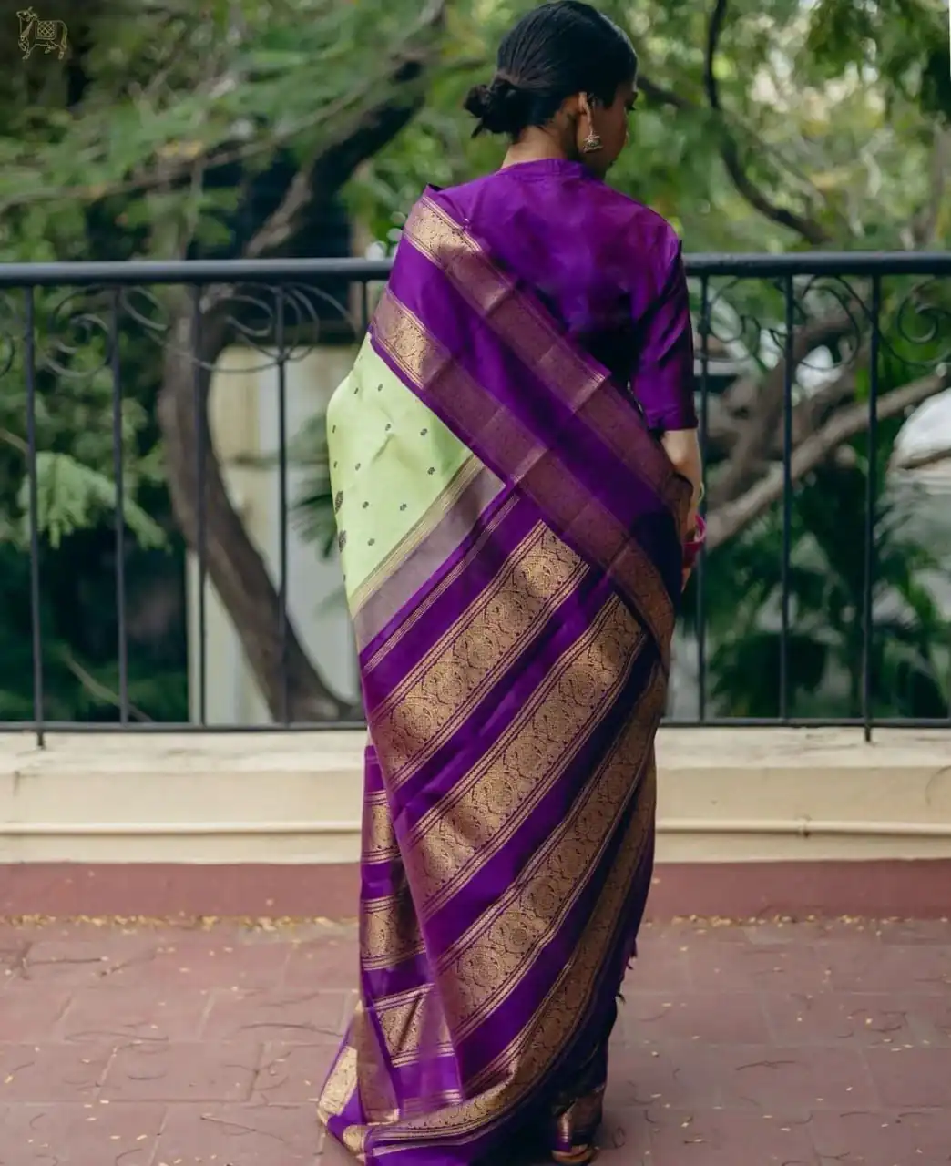 Fancy Pista Soft Lichi Silk With Jacquard Saree
