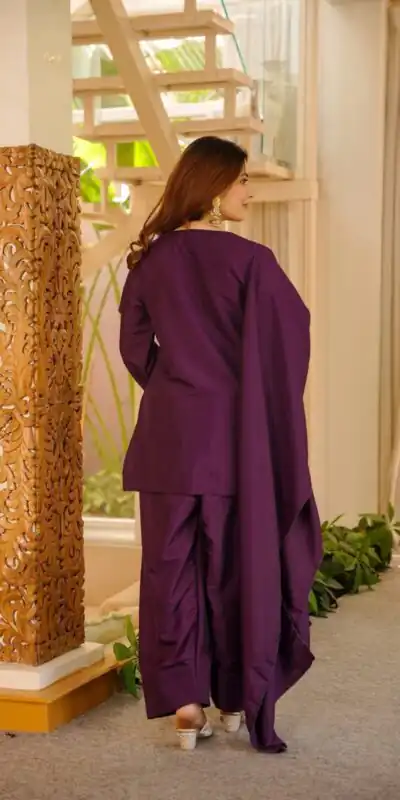 Fancy Wine Rayon Thread Work Salwar Suit