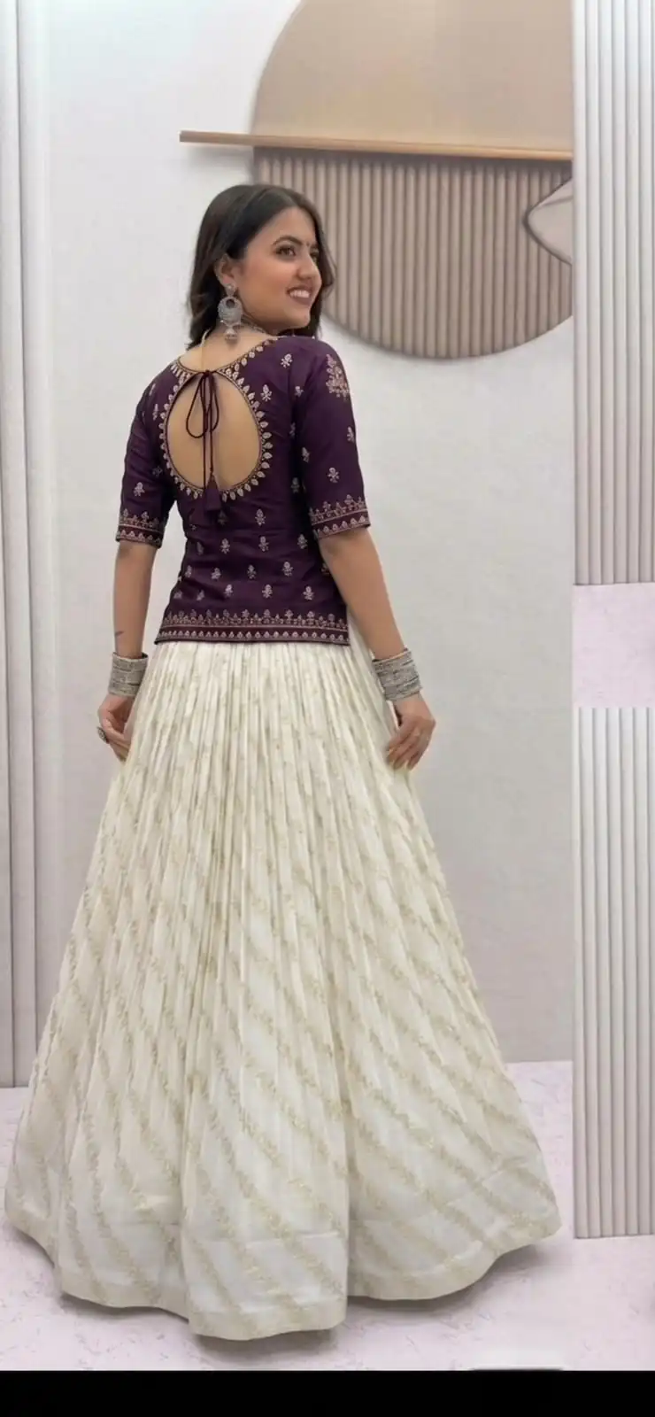 Fancy Wine Vichitra Silk Sequence Work Lehenga Choli