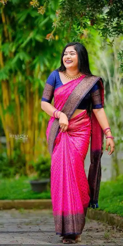 Perfect Pink Lichi Silk Jacquard All Over Work Saree