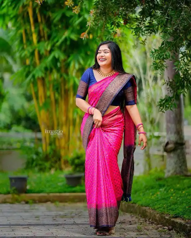 Perfect Pink Lichi Silk Jacquard All Over Work Saree